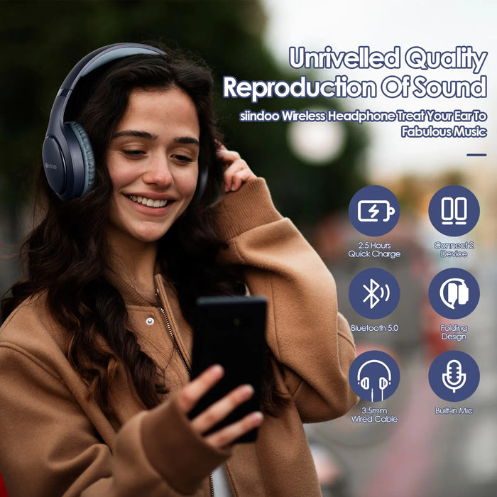 Wireless Bluetooth Headphones Foldable Stereo